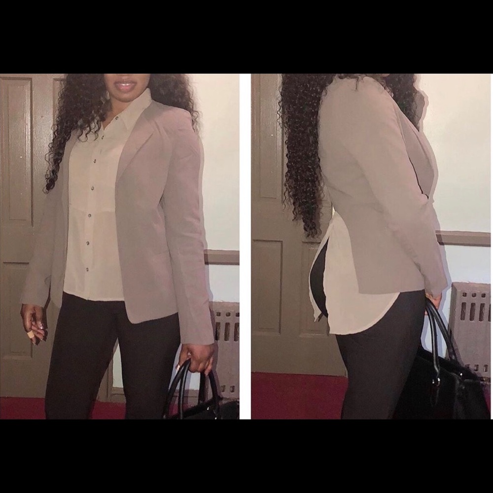 Cut out back mocha blazer